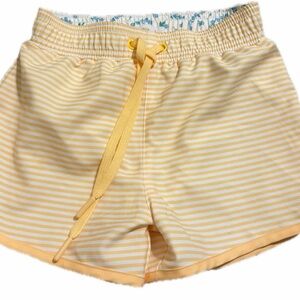 Minnow 5-6 yellow striped swim trunks boys euc